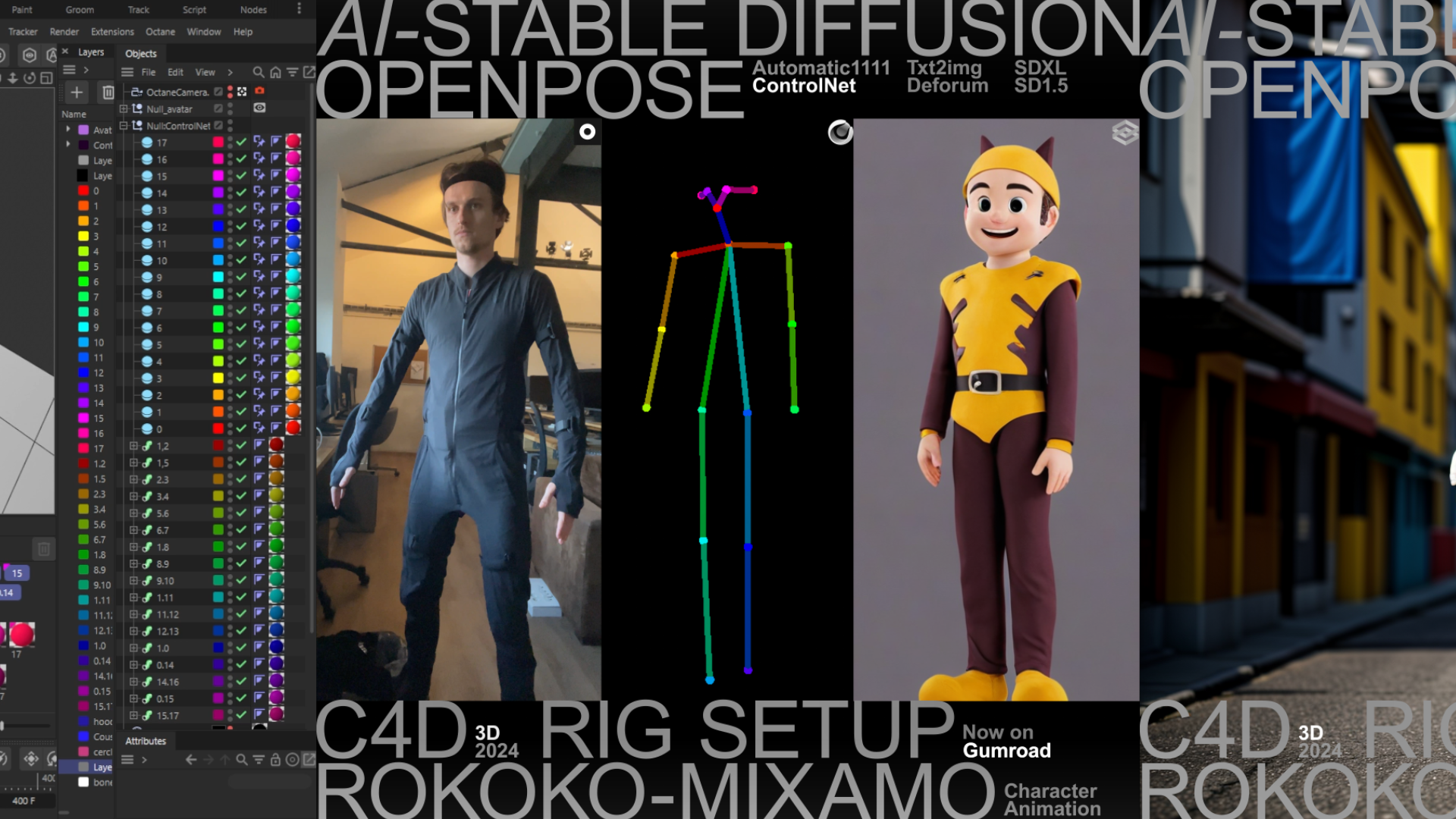 C4D OPENPOSE RIG FOR STABLE DIFFUSION